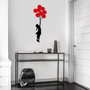 Wallity Banksy - 11 Escultura de pared en Negro y Rojo